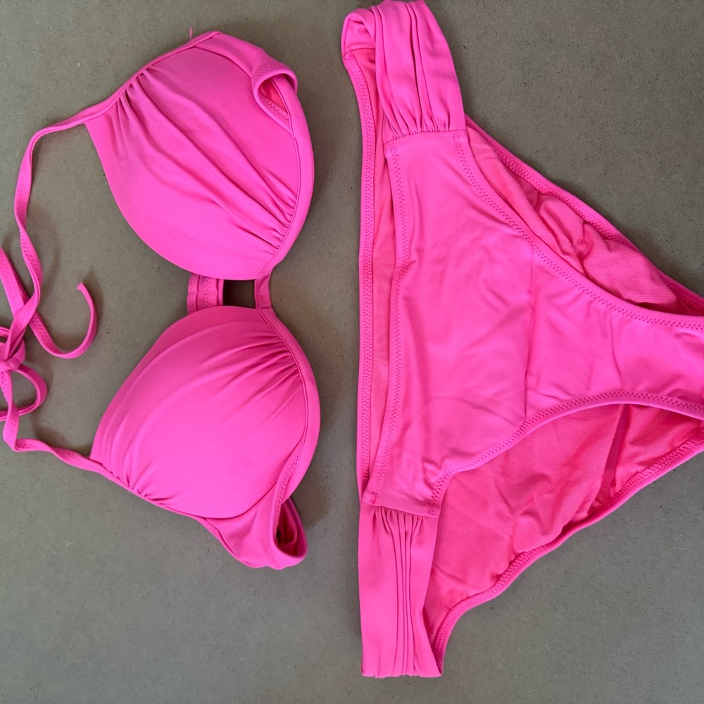 Bright Hot Pink Push-Up Bikini Set